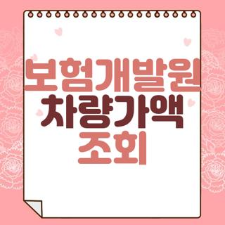 보험개발원 차량가액 조회